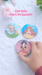 Cermin Seri Princess Souvenir Hadiah Anak Lucu Kado Karakter Princess Multifungsi Cermin Bulat