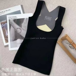 Warm Fleece Lined One Piece Shapewear Vest Base Layer Thermal Body Sculpting Underwear Cotton Polyester Solid Color Simple Style