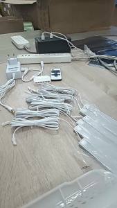 1-6PCS Dimmable LED Cabinet Light Bar Kit 30/40/50CM 7mm Slim Aluminum Housing With RF Remote Control for Kitchen Cupboard