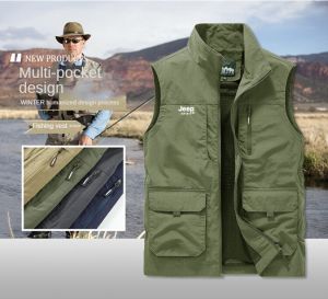 Jeep tinh thần 1941 estd mùa xuân và mùa thu nhiều túi nhanh chóng làm khô không thấm nước và chống xước ngoài trời đa năng giải trí cắm trại và câu cá áo ba lỗ