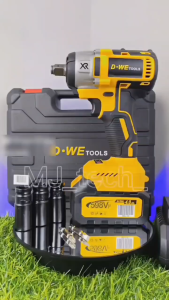 D-WE Cordless Impact Wrench Brushless 700N.M dengan Chuck Logam dan Transmisi Cerdas - Warna Kuning