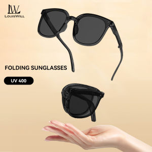 LouisWill Folding Sunglasses Polarized Lens Sunglasses Sun Glasses Outdoor Travel Sunscreen Sunglasses Women UV400 Trendy Sunglasses For Women Polarized Round Chic Retro Sunglasses