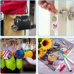 50mm Acrylic Keychain Blanks 10/20/30pcs Transparent Circle Discs Blank for DIY Keychain Crafting Jewelry Art and Vinyl Projects