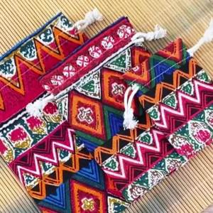 10PCS Vintage Chinese National Style Line Drawstring Pouches Candy Favor Holder Jewelry Party Gifts Storage Cloth Bags