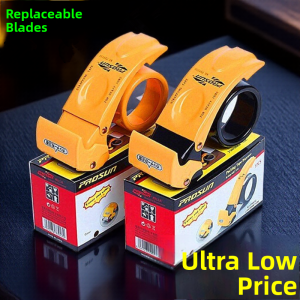 Thickened Metal Safety Transparent Tape Cutter Box Sealer 5060 Packing Machine Iron Material Anti-Reverse Design Green+Yellow