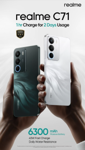 realme C71 8GB+16GB* 128GB | NFC | 6300mAh Massive Battery & 45W Fast Charge | 120Hz Eye Comfort Display | AI Experiencea