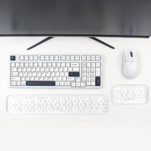 Blue Gradient Water Ripple Gel Keyboard and Mouse Wrist Rest Set For Computer Keyboard Comfort & Support For Typing and Gaming