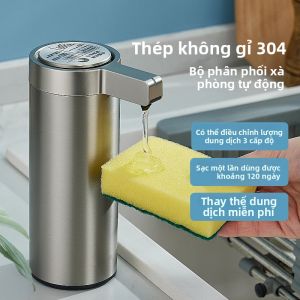 Máy Rửa Tay Tự Động Cảm Biến 270ml Máy Rửa Thân Bằng Điện Thông Minh Chất Liệu Thép Không Gỉ 304 Khử Trùng Nhà Bếp Không Cần Chạm Tay