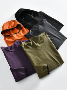 Quick Dry Outdoor Mens Sweatshirt Bubble Cloth Hoodie Pure Color Versatile Sporty Hooded Casual Fashion Autumn New Arrival