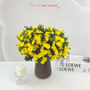 Cụm Cúc Họa Mi 9 nhánh Bó Hoa Cắm Giỏ Trang Trí Tiệc. Hoa Lụa Décor