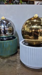 น้ำพุล้นตั้งโต๊ะ สไตล์โมเดิรน์สวยหรู อ่างน้ำล้นแต่งบ้านเสริมฮวงจุ้ยของขวัญมงคล รุ่นรหัสสินค้า0076-77 มี2แบบ