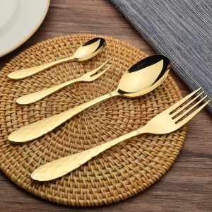 Bộ Thìa Đũa Bằng Đồng Nguyên Chất Kiểu Nhật Bản Bắc Âu Đục Lỗ Dùng Ăn Chính Và Ăn Tráng Miệng Bộ Đồ Ăn Bằng Kim Loại Phổ Thông