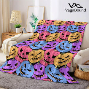 p-Pastel Pumpkin Halloween Flannel Blanket Warm Soft Halloween Christmas Decorative Couch Warm Cozy All-Season Gift