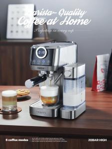 HiBREW 3-in-1 Semi-Automatic Coffee Machine |Auto Milk Frother Stainless Steel Body Makes Espresso Cappuccino Latte H13A