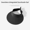 Sun Ice Silk Cycling Seamless Face Covering UV Protection Large Brim Empty Top Korean Style Mens Hat. 
