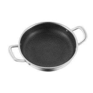 High Quality 410 Stainless Steel Frying Pan Food Grade Honeycomb Nonstick Wok With Double Ears Home Induction Cooker Frying Pan