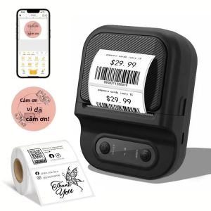 Máy In Nhãn Nhiệt Mini 12-57 Mm Chiều Rộng Tự Dính Di Động Không Mực Bluetooth Miếng Dán Thẻ Nhãn Máy Làm Nhãn Cho Sử Dụng Tại Nhà