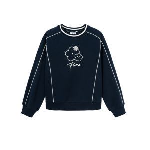 PUMA | Girl Sweet Style Contrast Color Long Sleeve Hoodie Round Neck