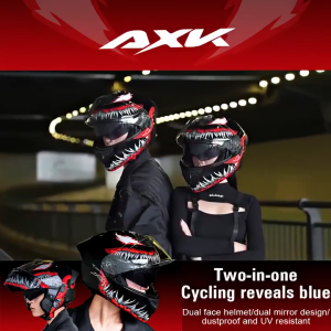 🔥AXK 2In1🔥 หมวกกันน็อค เปิด คาง HD เลนส์ 2 ชั้น กันแสงสะท้อน หมวกกันน็อคเต็มใบ หมวกกันน๊อก สามารถเปิดคางได้ หมวกันน๊อค สามารถสวมหูฟังได้ ราคาถูก กันหมอก กันลม กันน้ำ กันแสงสะท้อน กระจกกันหมอกความละเอียดสูง Motorcycle Helmet