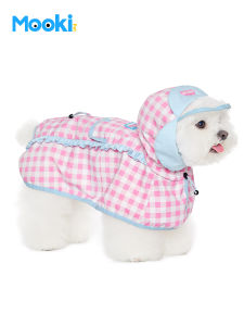 Mooki pet | Waterproof Grid Raincoat for Small Medium Dogs 2 Legs