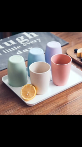 Cốc lúa mạch tròn nhiều màu ST GROUP Ly nhựa uống nước súc miệng đánh răng Cốc đựng nước Ly lúa mạch đa năng giá rẻ