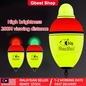 Gbest LED lampu Pelampung Pancing Besar Nano Electronic Luminous Big Belly fishing Float Pelampung Mancing siakap Ikan Two Color Light Eye Catching Buoy Tail High Sensitivity Fishing Float Stream Deep Water Sea Fishing Float 钓鱼