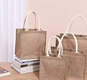 Túi cói đựng quần áo có quai xách dây kéo chống nước đa năng dùng đi chơi đi biển vải bố đứng form nhỡ màu trơn