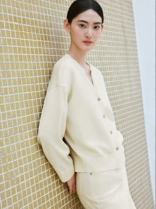Elegant French Style Half Open Neck Knit Sweater