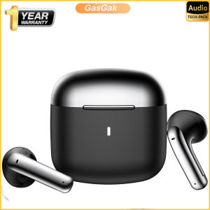 GasGak หูฟังบลูทูธ5.3สำหรับเล่นเกมชุดหูฟังชนิดใส่ในหูหูฟังเอียบัดไร้สายมีความหน่วงต่ำสำหรับเล่นกีฬาหูฟังเพลงพร้อมไมโครโฟนเสียงไฮไฟ