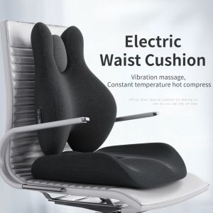 Massage Cushion Office Chair Lumbar Support Massage Heating Lumbar Backrest Cushion Game Chair Seat Lumbar Cushion