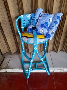 Kursi Rotan Boncengan Anak Motor Matic Full Lilitan Dilengkapi Sabuk Pengaman Dan Bantal Stang