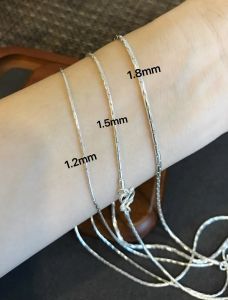 สร้อยเงินแท้92.5% โซ่กลม ขนาดสร้อยประมาณทอง 1 สลึง-2 สลึงตัน ยาว 16-24 นิ้ว (งานไทย)