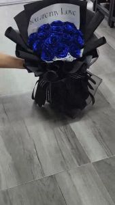 Bó hoa nhũ kim tuyến 15 hoa có đèn led thiệp chúc mừng - Decor Phòng Trang Trí Nhà Trang Trí bó hoa