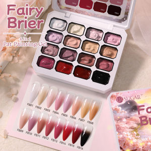 UR SUGAR 4 in 1 16 Colors Pat Painting Gel For Gradient  Stamping Drawing Pattern UV/LED  Gradient Patting Gel Palette