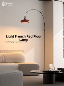 Elegant Cream Red French Style Floor Reading Light with Eye Protection