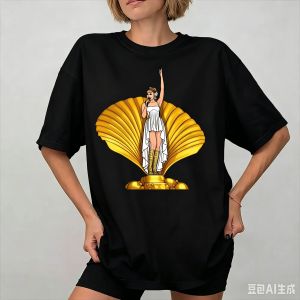 Sanrio | Kylie Minogue Aphrodite Les Follies T Shirts Women 100% Cotton Amazing T-Shirt Round Collar Tees Short Sleeve Clothes Classic