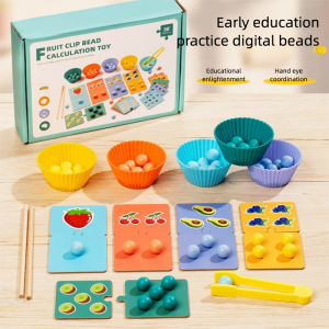 Childrens bead clip toys hand-eye coordination fine motor training color and number recognition enlightenment teaching aids