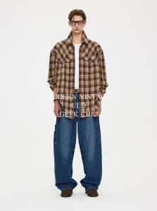 ULD | Merino Wool Salt Shrink Natural Wrinkle Retro Check Shirt