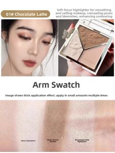 MONLEYTA | Three-Color Highlighting Palette Integrated Shadow Stick Nose Shadow Side Shadow Three-In-One Cream Pen Hairline Powder