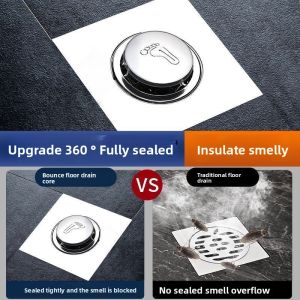 MONLEYTA | German Stainless Steel Bathroom Drain Anti-Clogging Pressure Type Sewerage System Toilet Overflow Prevention Core