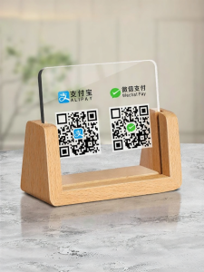 ZHICAIYOU | Custom Made Wooden Stand Payment QR Code Display Stand