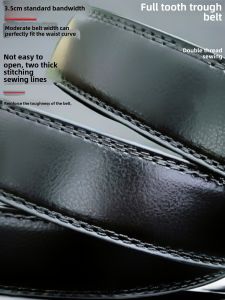 New Arrival Full Tooth Slot Belt Headless Automatic Buckle Men Pant Belt Young and Middle-Aged Business Belt Buckle-Free Belt Body Durable