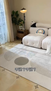 HANGDIAN พรมและเสื่อ ห้องน้ำ แผ่นกันลื่นห้องน้ำ แผ่นกันลื่นในห้องน้ำ ผ้าเช็ดเท้า หนา พรมปูพื้นห้องนอน พรมขนแพะผ้าห่มข้างเตียงนอนปลอดเสื่อกันลื่นสำหรับห้องน้ำแผ่นสำหรับห้องนั่งเล่นรองโต๊ะตั้งพื้นกาแฟทนต่อสิ่งสกปรกและทนต่อการสึกหรอ