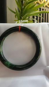 💌💌Vòng Cẩm Thạch tự nhiên mới A Sịn Sơn Thủy Sao 55mm x chột 82mm Màu đen xanh sơn thủy đậm Vân lý  thiệt đẹp sang sịn quá đẹp Nữ 54kg - 65kg đeo chuẩn hợp mệnh Thủy mệnh Mộc đeo đẹp xuất sắc có 2980k ạ