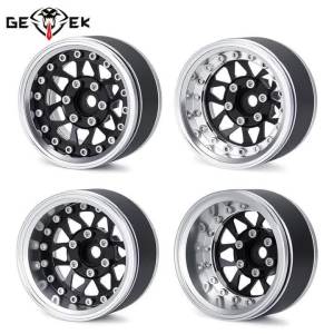 4Pcs 1.9 Aluminum Beadlock Wheel Rims Adjustable Offset 12mm Hex for 1/10 RC Crawler Car TRX4 TRX6 SCX10 90046 GEN7 8 D90 Parts