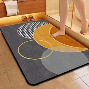 VIKAMA Diatomite Floor Mat - Water Absorbing and Anti-Slip - Bathroom Entrance Floor - Quick Drying - Home Decoration