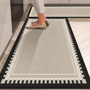 Kitchen Mat Water Absorbent Non-Slip Oil Resistant Easy to Clean Dirt Proof Door Mat Home Use Entrance Rug Modern Simple Style
