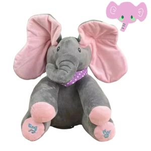 11.8 นิ้วซ่อนหาตุ๊กตาช้างของเล่นผ่อนคลายเด็กซ่อนหาเกมของเล่นร้องเพลง Interactive ของเล่นดนตรีของขวัญ