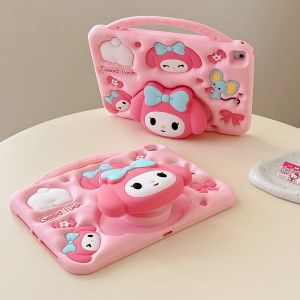 【Hot】Portable Telescopic Bracket Colorful Melody Silicone Tablet Protective CaseFor Samsung Tab A7 Lite(8.7inch) A8(10.5inch) A9 A11(8.7inch) A9+ A11+(11inch) Series