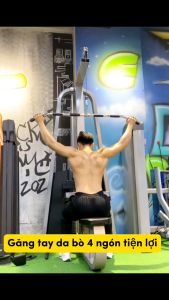 Găng Tay Tập GYM Da Bò Thật Chống Trượt - 4 Ngón Bảo Vệ Lòng Bàn Tay Chống Chai Tay Dùng Cho Tập Tạ Hít Xà Đơn (1 Đôi)